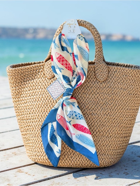 Piper K Accessories - PIPER K | Fish Sardines Scarf NWT Americana Summer Bag Accessories